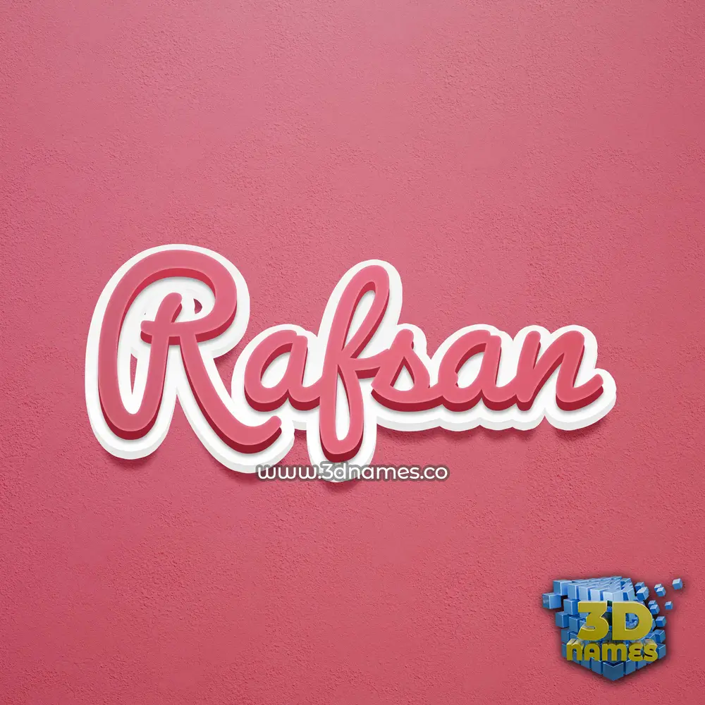 rafsan in Red Scribble style - 3D name wallpaper