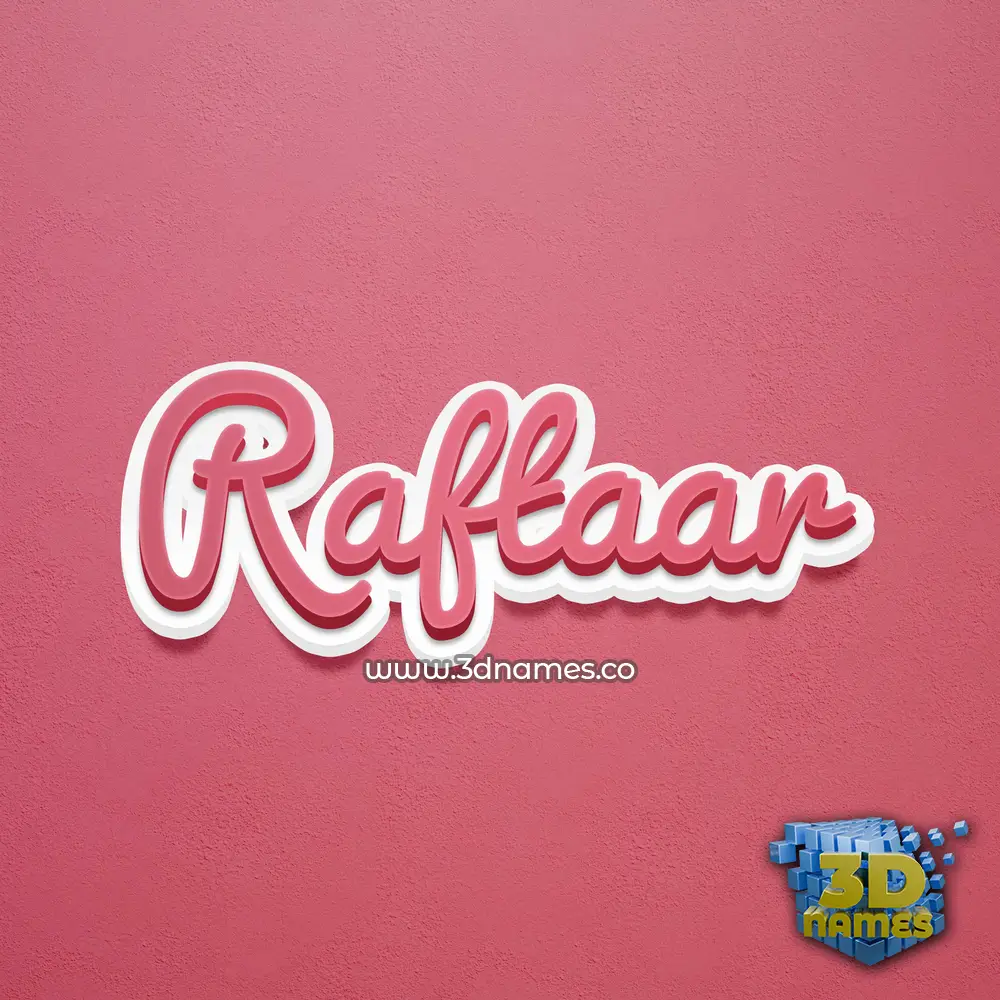 raftaar in Red Scribble style - 3D name wallpaper