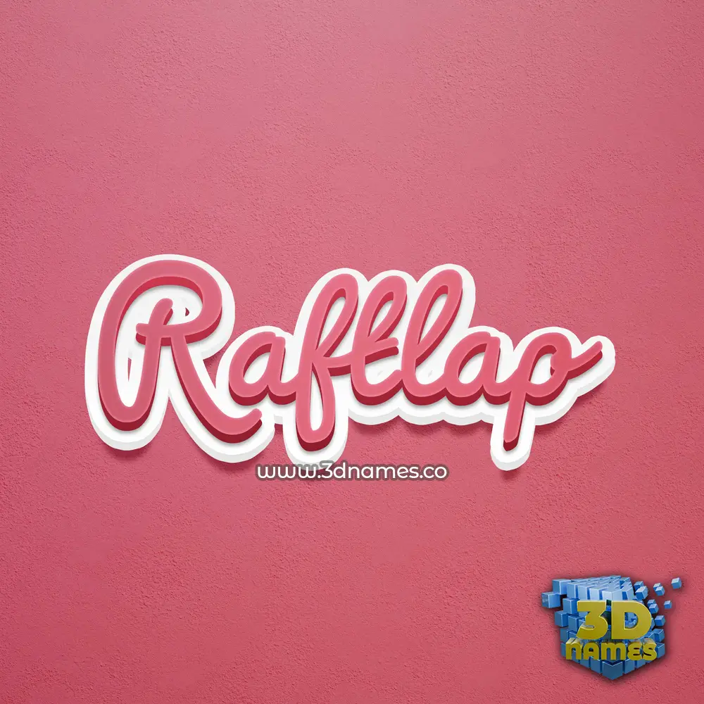 raftlap in Red Scribble style - 3D name wallpaper