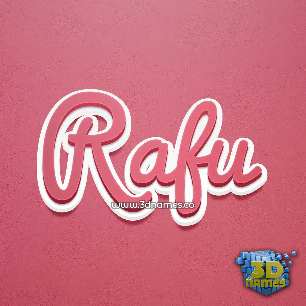 rafu in Red Scribble style - 3D name wallpaper