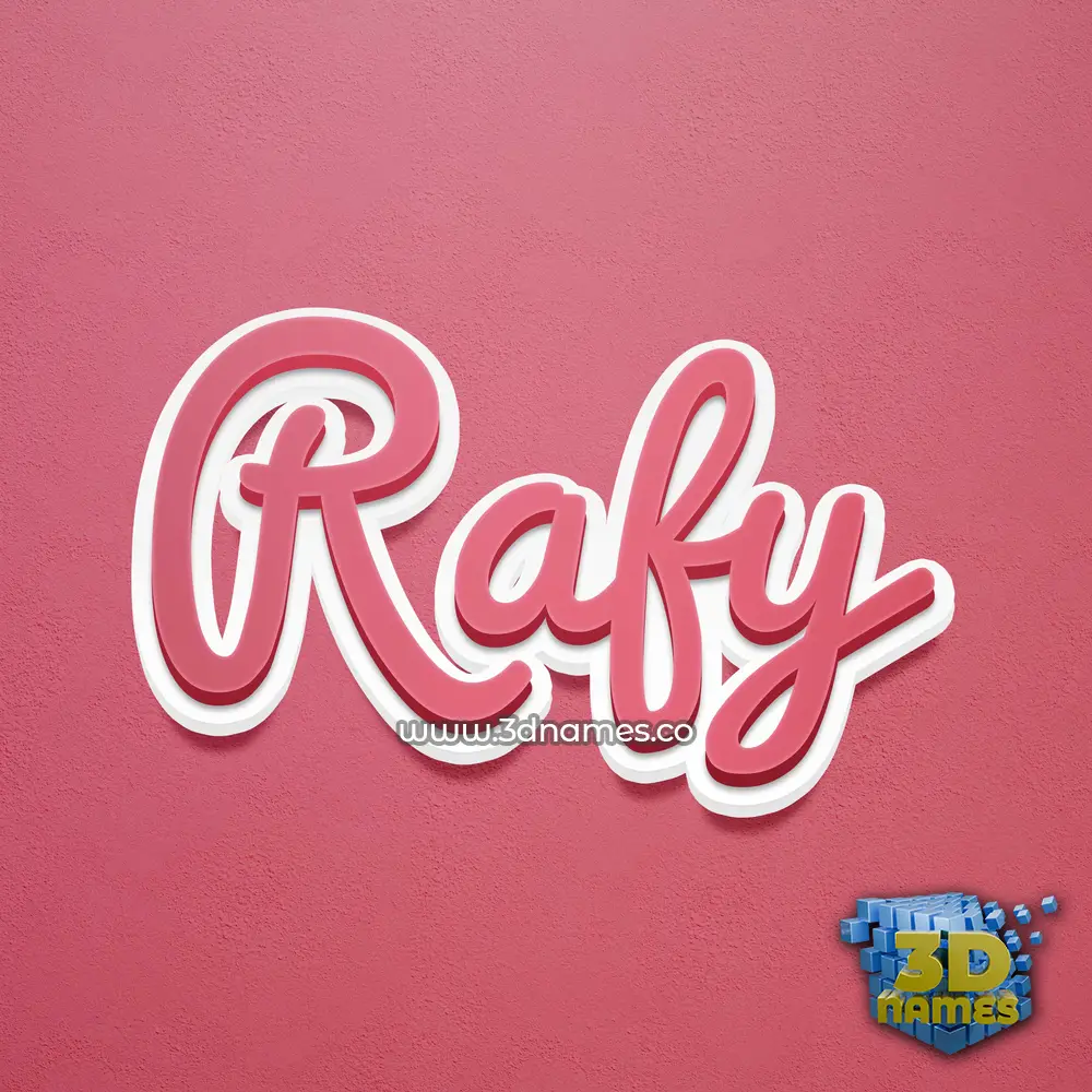 rafy in Red Scribble style - 3D name wallpaper