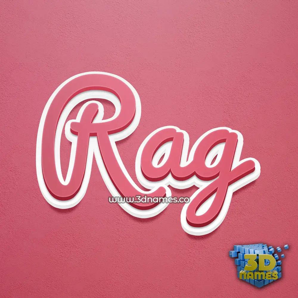 rag in Red Scribble style - 3D name wallpaper