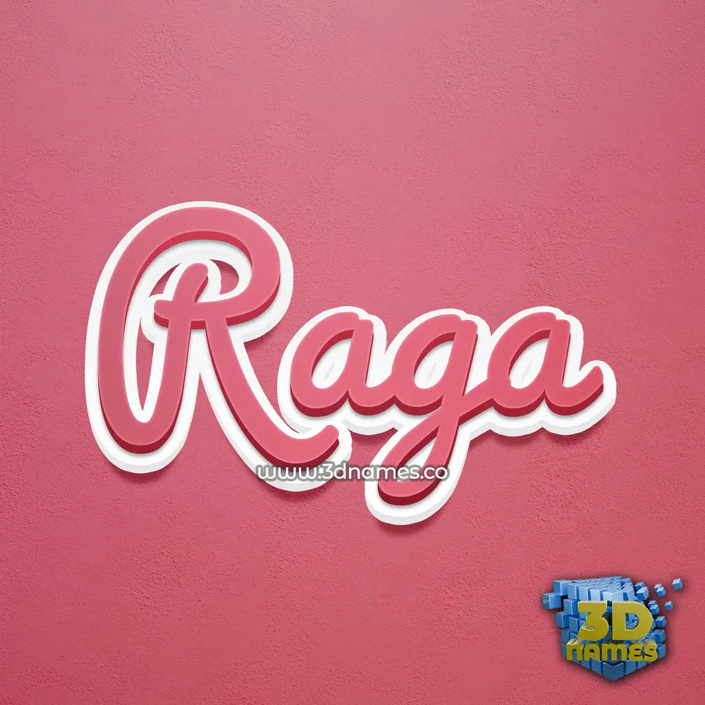raga in Red Scribble style - 3D name wallpaper