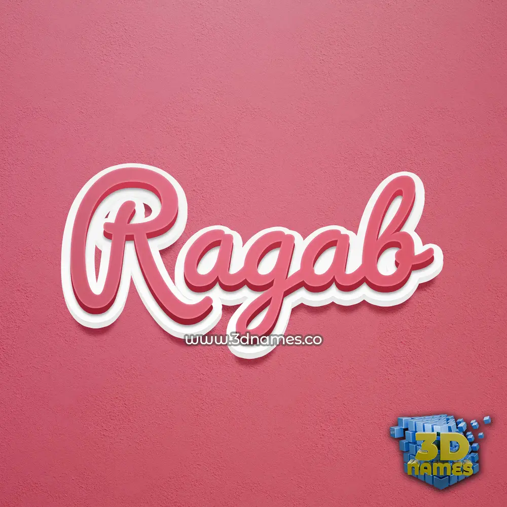 ragab in Red Scribble style - 3D name wallpaper