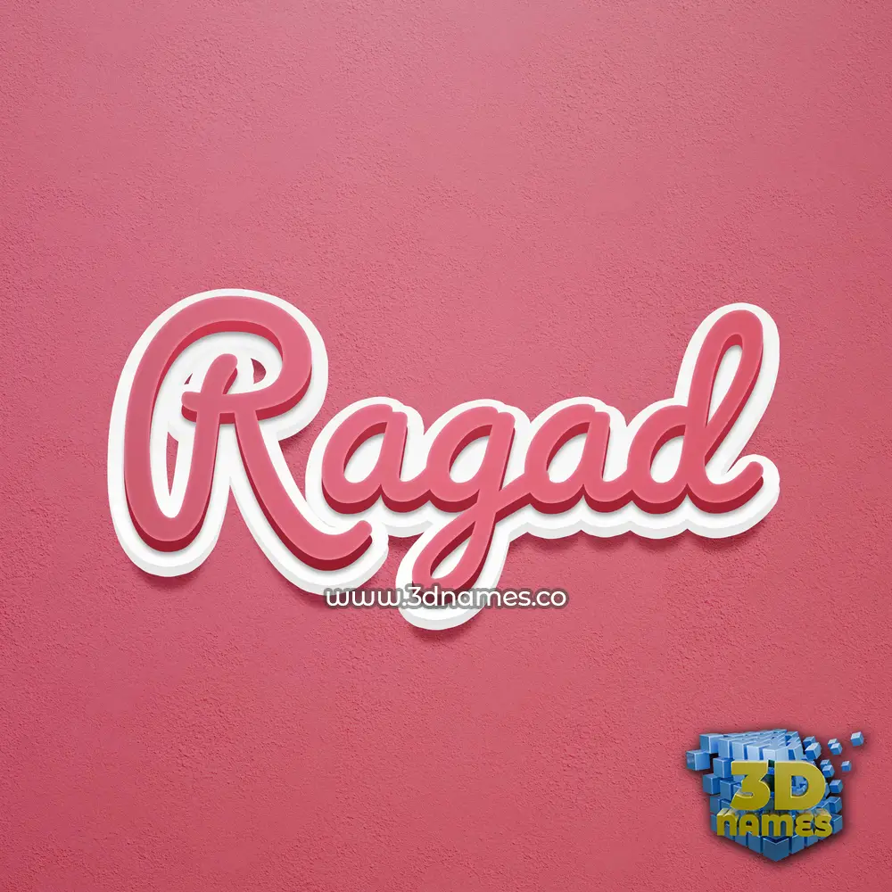 ragad in Red Scribble style - 3D name wallpaper