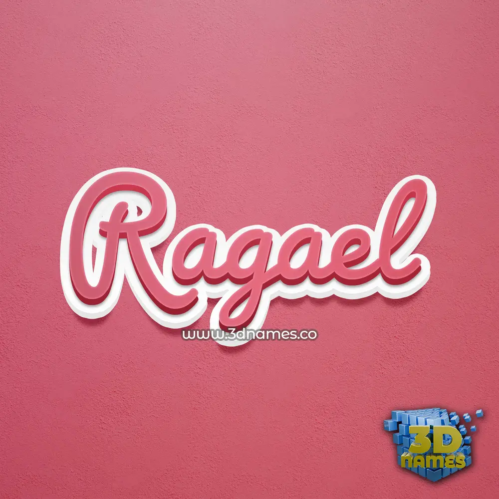 ragael in Red Scribble style - 3D name wallpaper