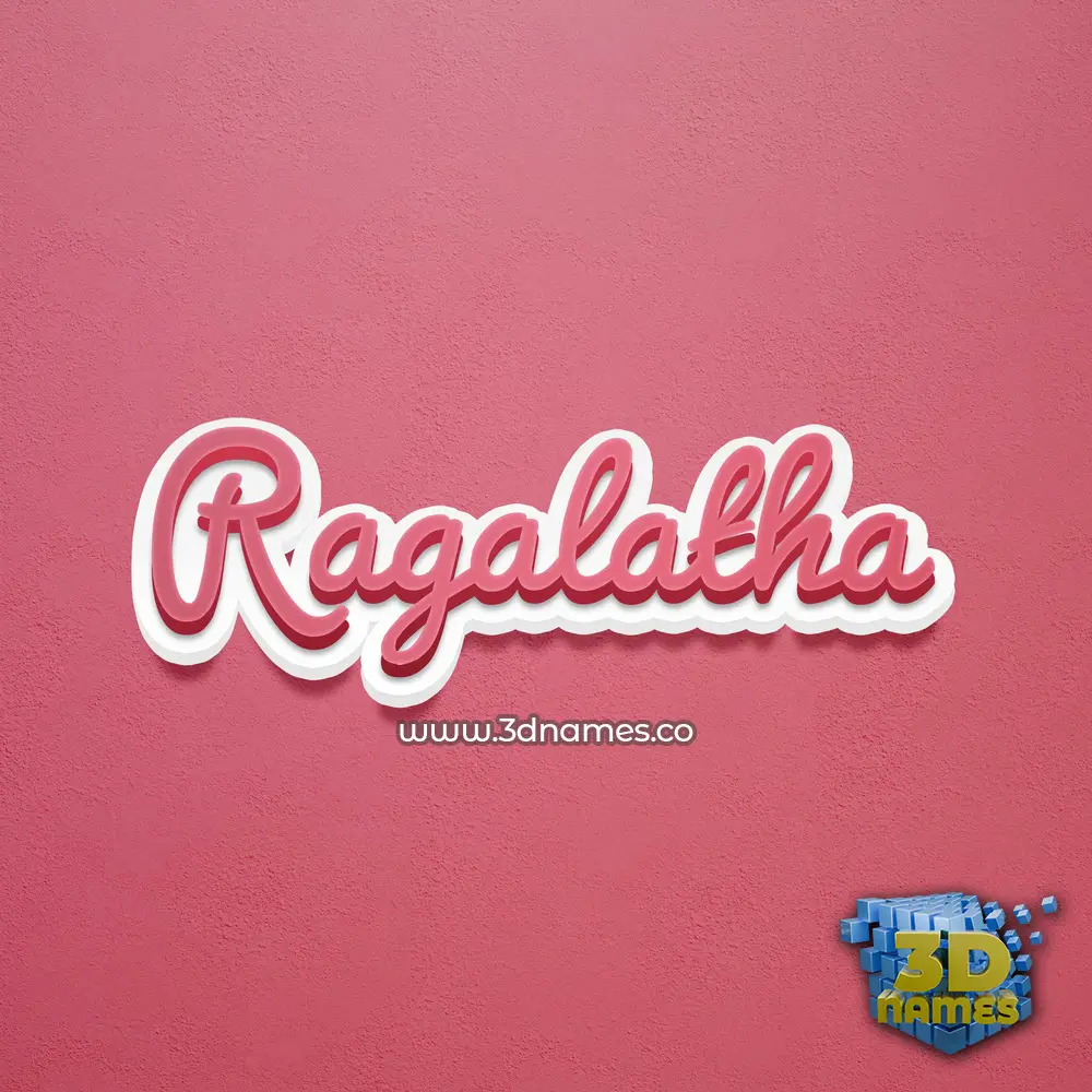 ragalatha in Red Scribble style - 3D name wallpaper