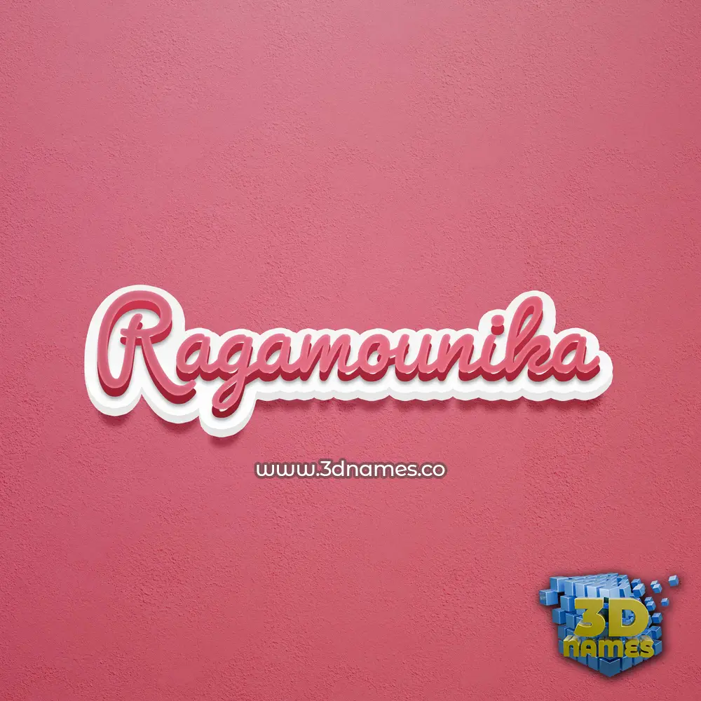 ragamounika in Red Scribble style - 3D name wallpaper