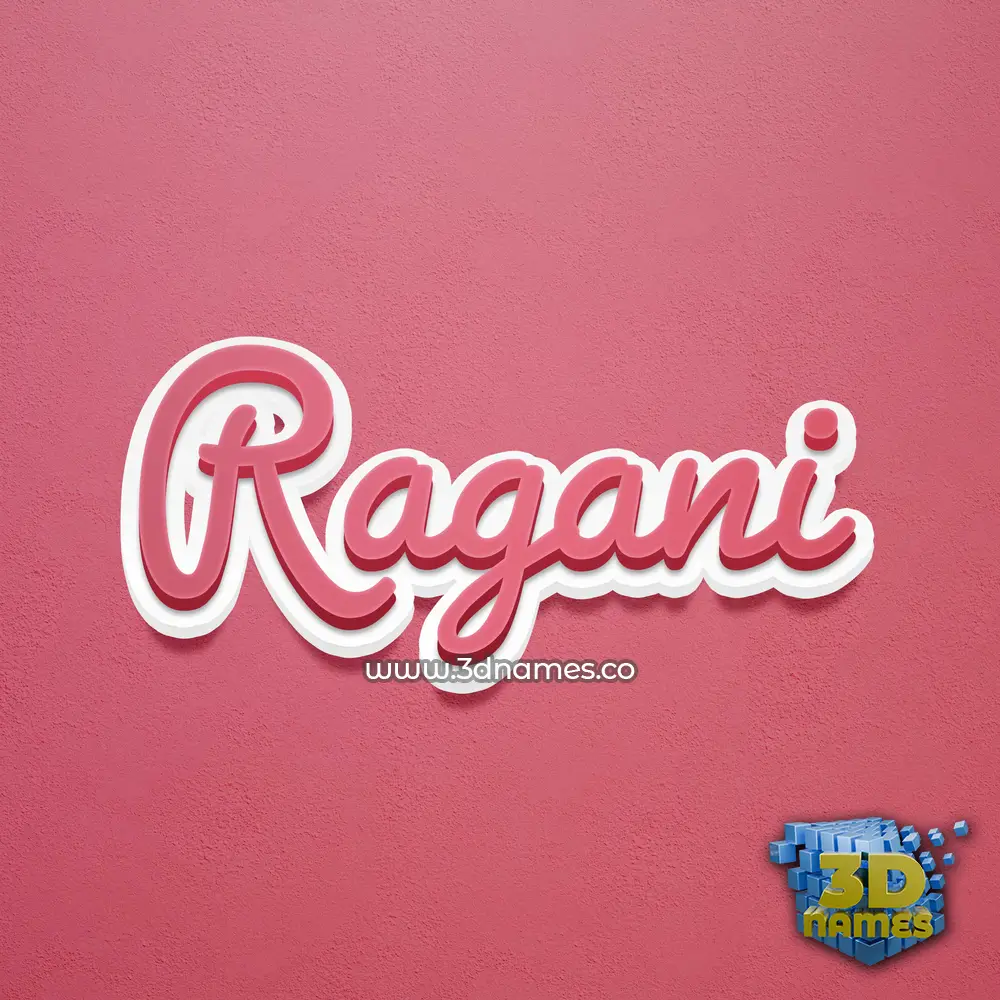 ragani in Red Scribble style - 3D name wallpaper