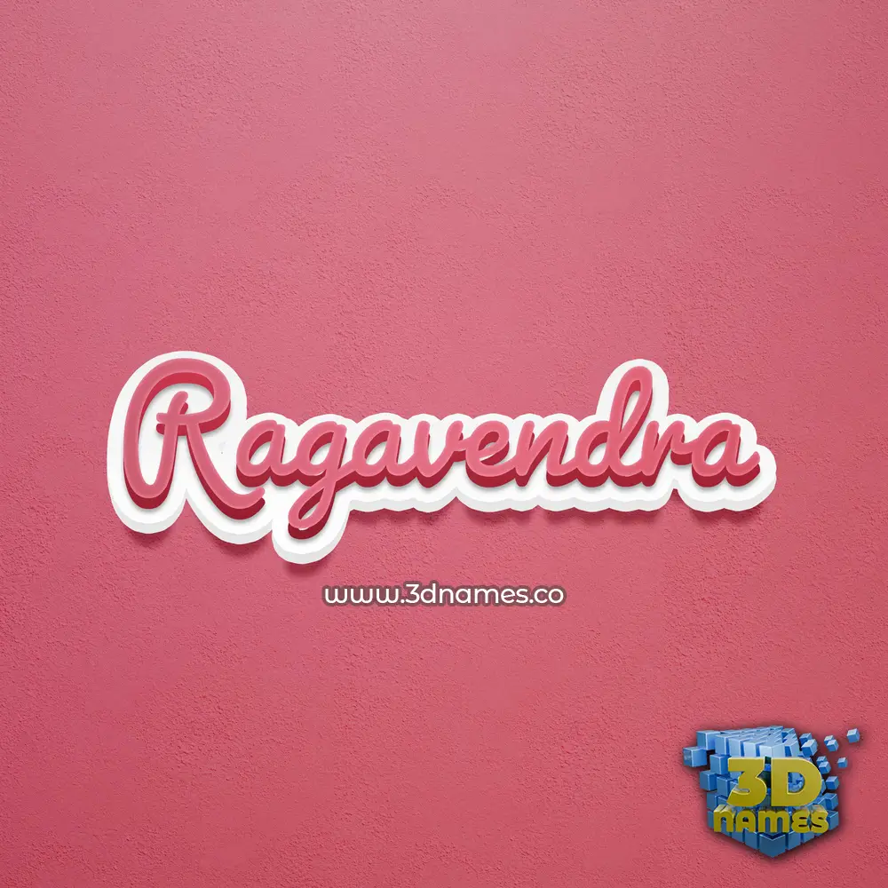 ragavendra in Red Scribble style - 3D name wallpaper