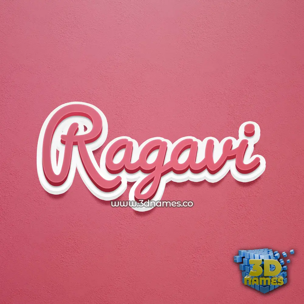 ragavi in Red Scribble style - 3D name wallpaper