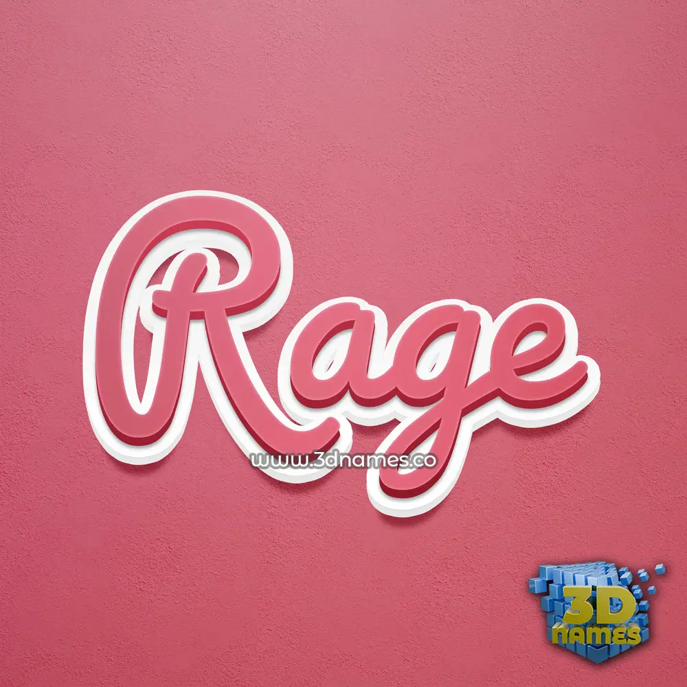 rage in Red Scribble style - 3D name wallpaper