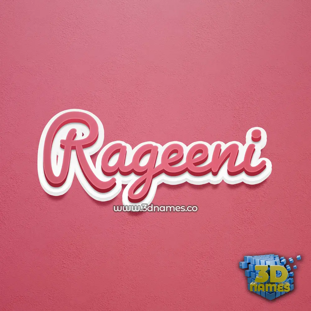 rageeni in Red Scribble style - 3D name wallpaper