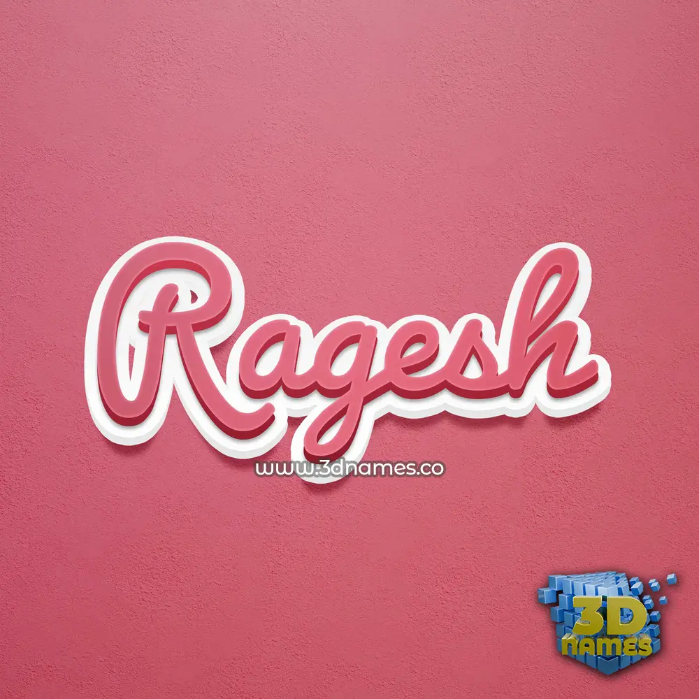 ragesh in Red Scribble style - 3D name wallpaper