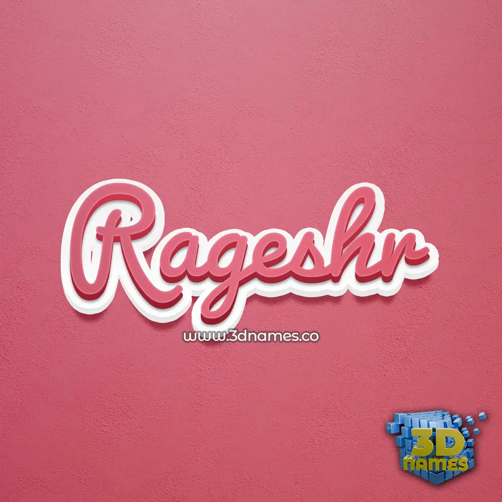 rageshr in Red Scribble style - 3D name wallpaper