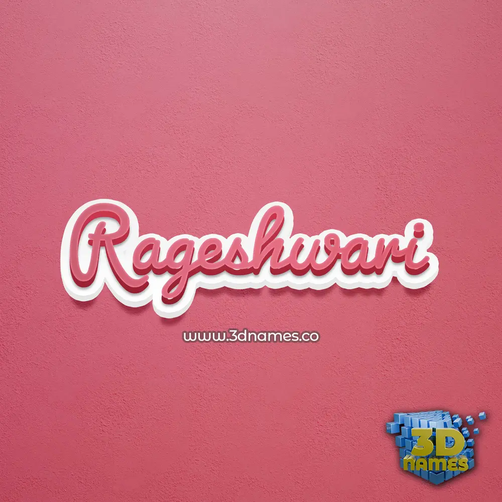rageshwari in Red Scribble style - 3D name wallpaper