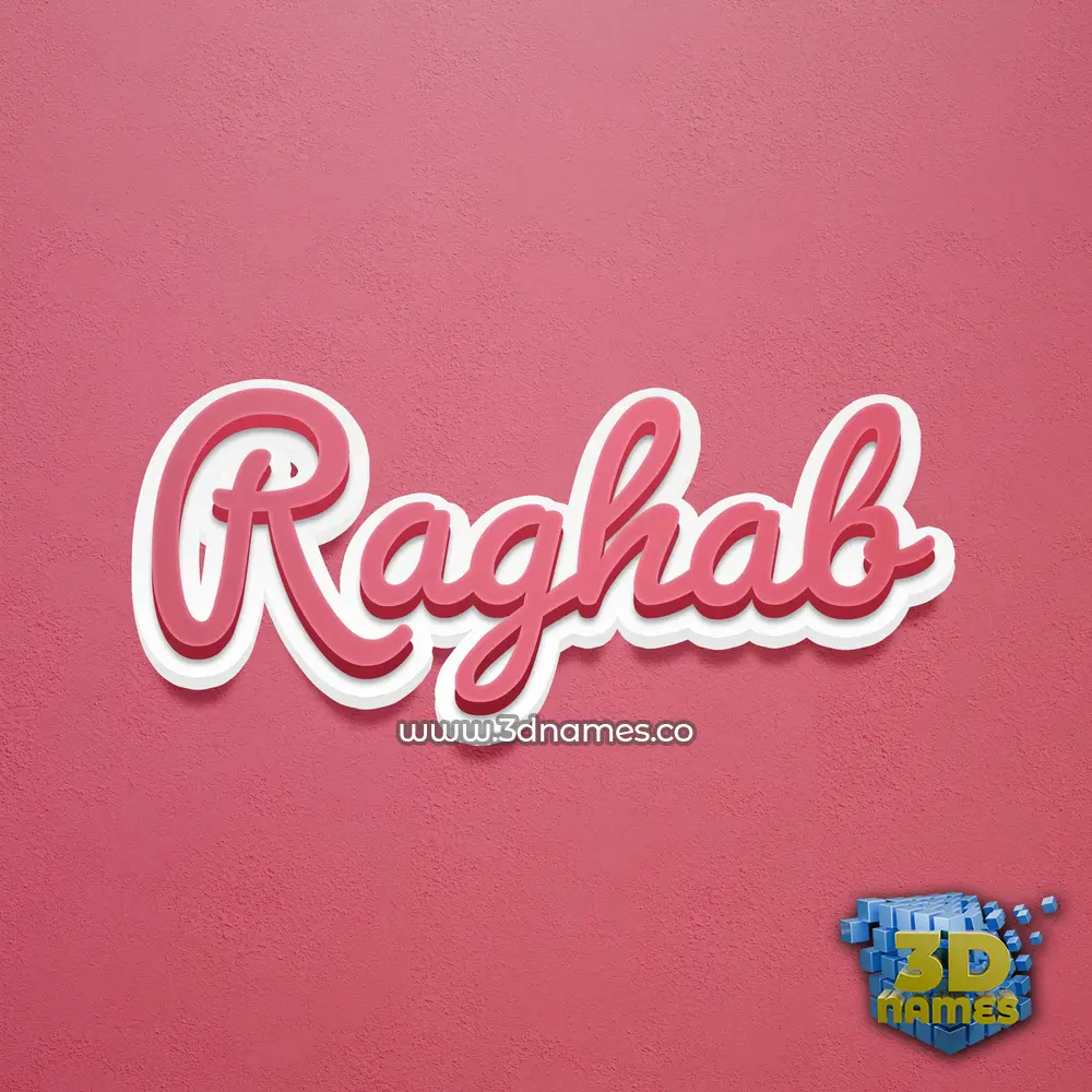 raghab in Red Scribble style - 3D name wallpaper