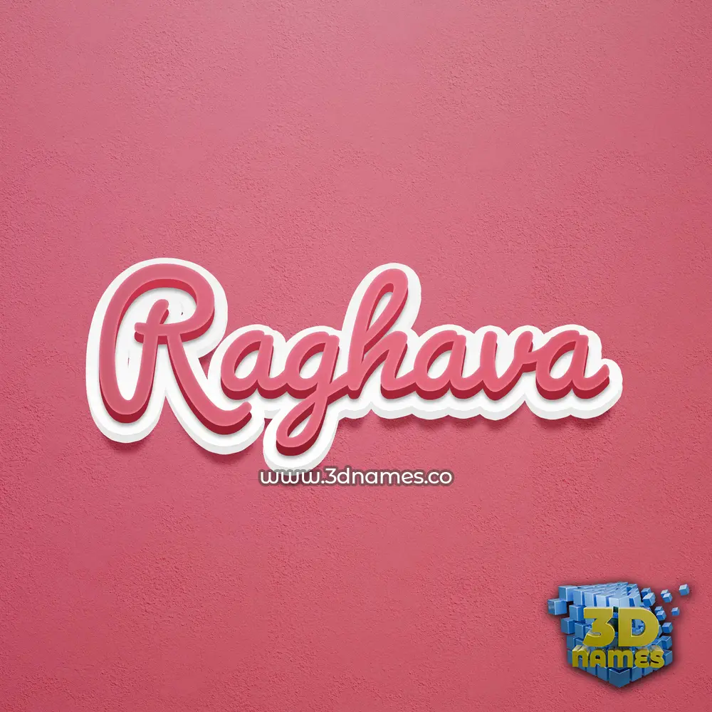 raghava in Red Scribble style - 3D name wallpaper
