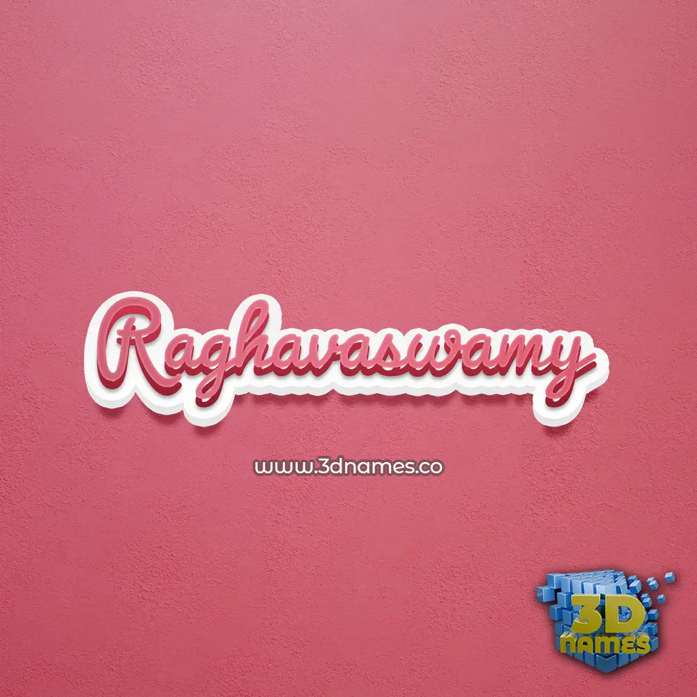 raghavaswamy in Red Scribble style - 3D name wallpaper