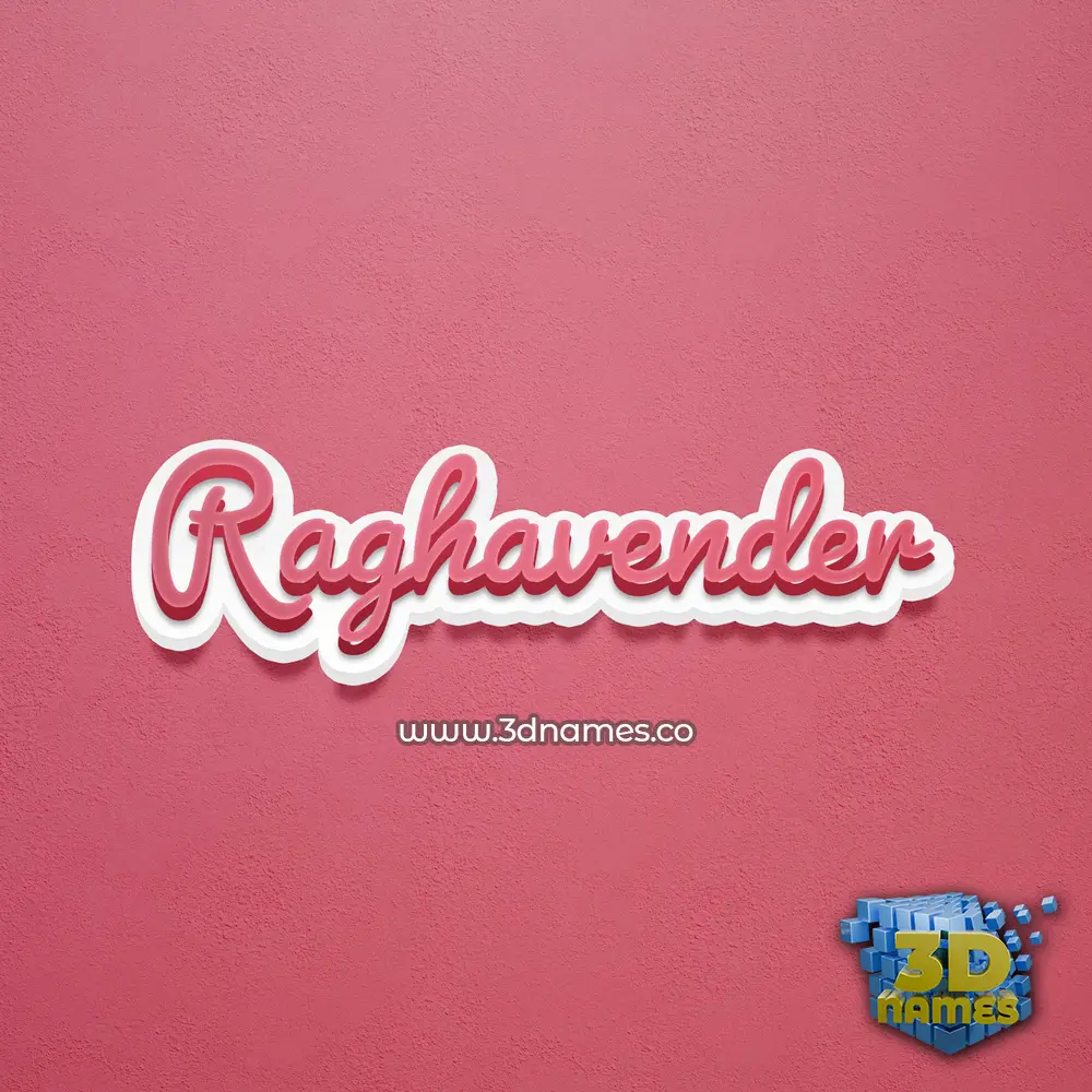 raghavender in Red Scribble style - 3D name wallpaper