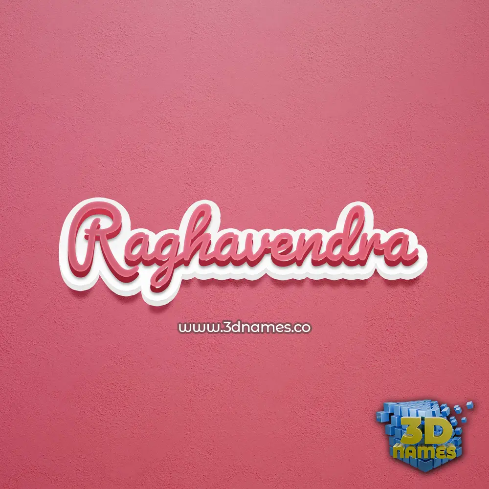 raghavendra in Red Scribble style - 3D name wallpaper