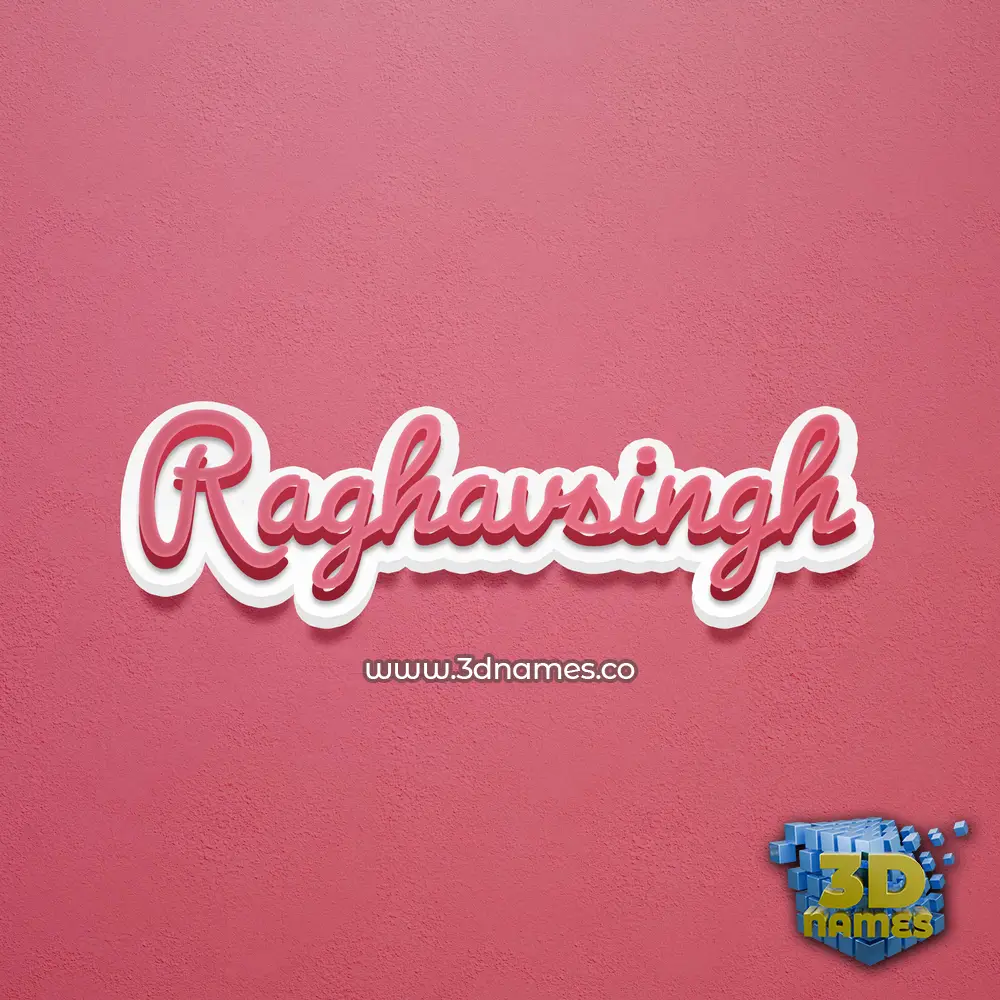 raghavsingh in Red Scribble style - 3D name wallpaper