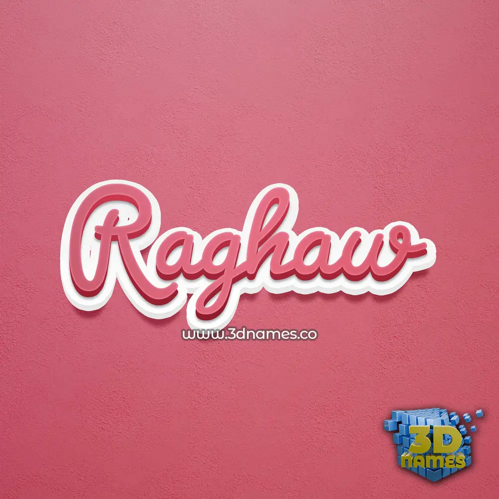 raghaw in Red Scribble style - 3D name wallpaper