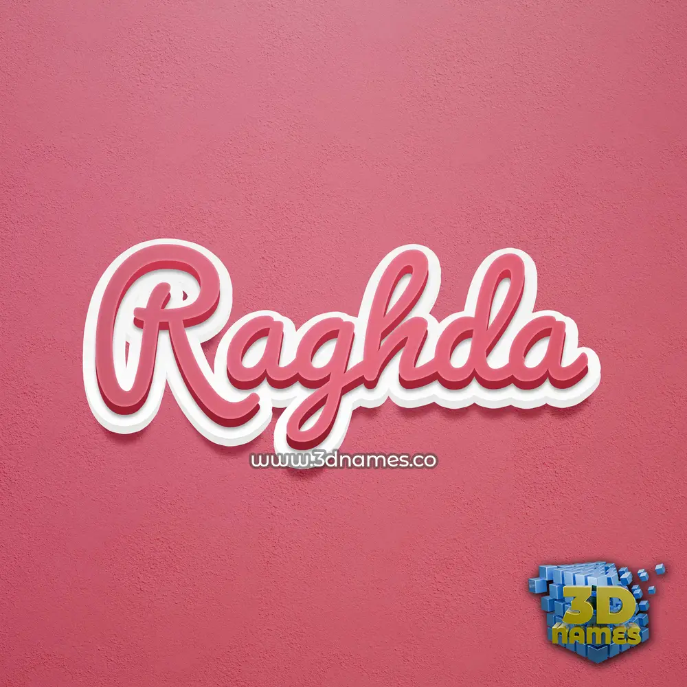 raghda in Red Scribble style - 3D name wallpaper