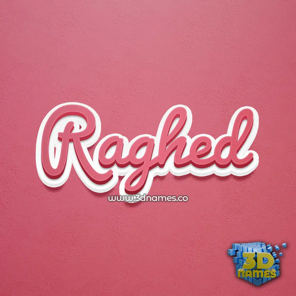 raghed in Red Scribble style - 3D name wallpaper