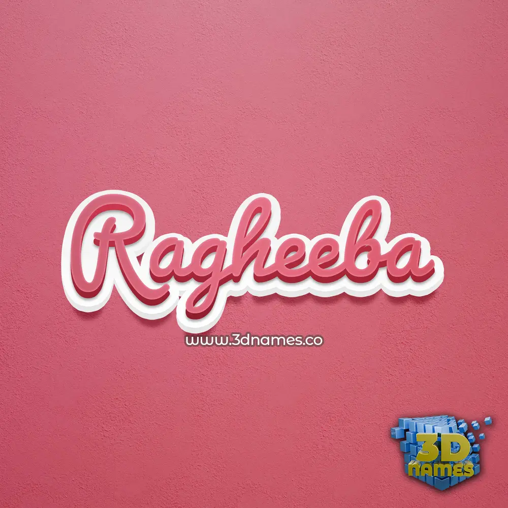 ragheeba in Red Scribble style - 3D name wallpaper