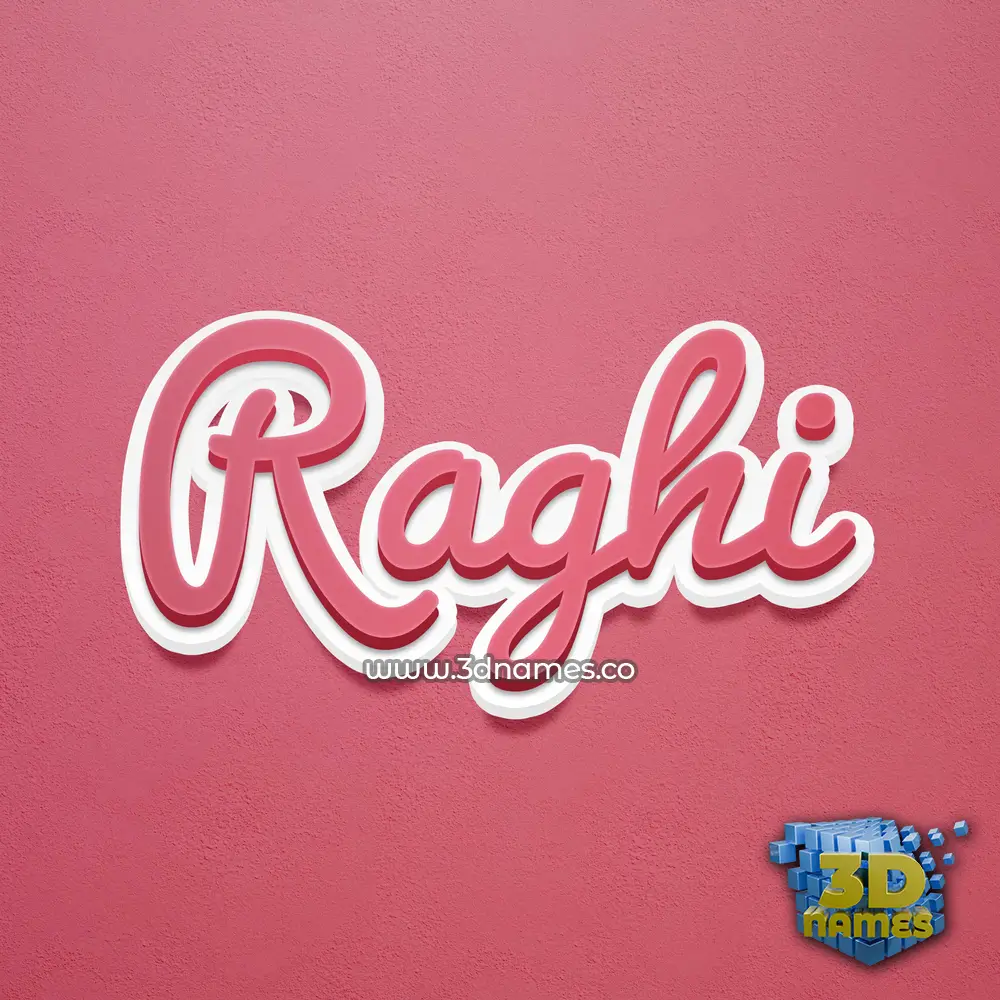 raghi in Red Scribble style - 3D name wallpaper
