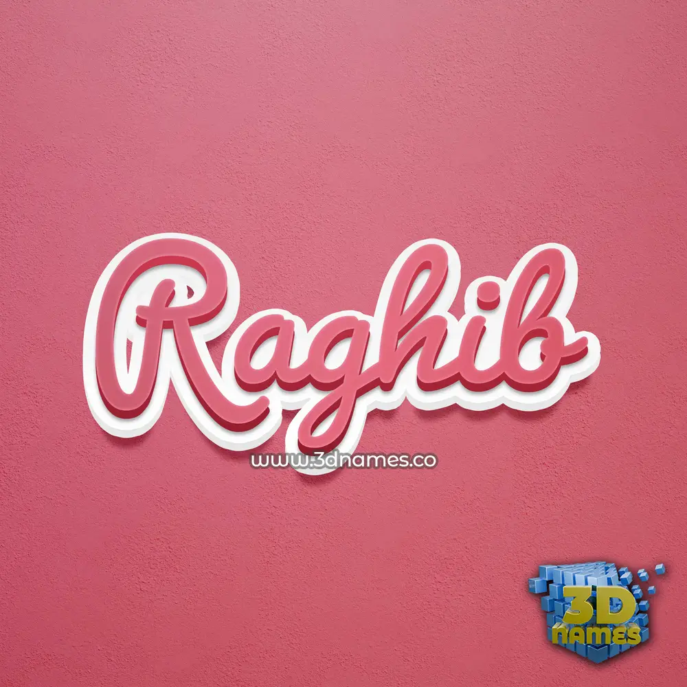 raghib in Red Scribble style - 3D name wallpaper