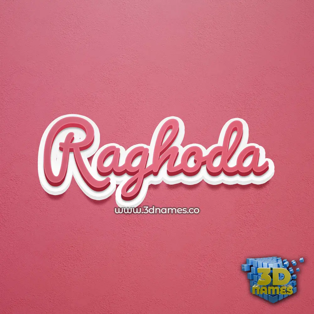 raghoda in Red Scribble style - 3D name wallpaper