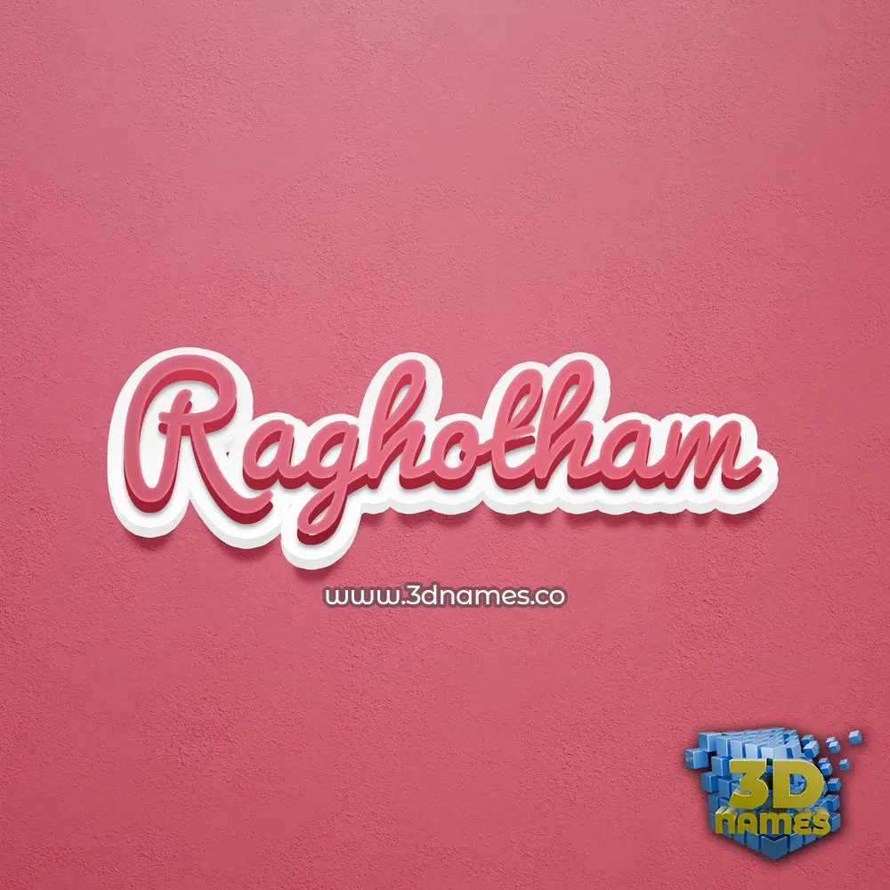 raghotham in Red Scribble style - 3D name wallpaper