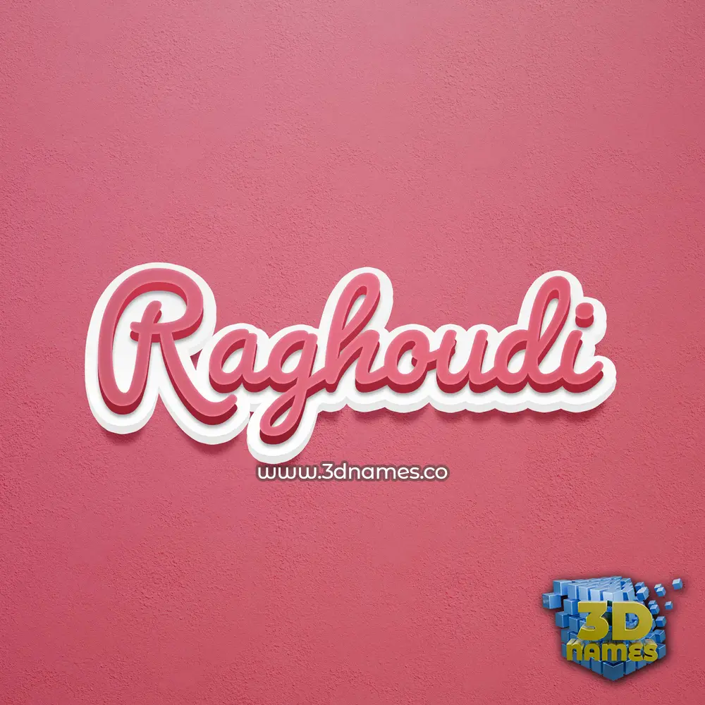 raghoudi in Red Scribble style - 3D name wallpaper