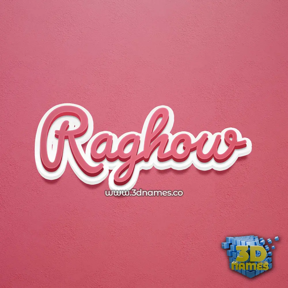 raghow in Red Scribble style - 3D name wallpaper