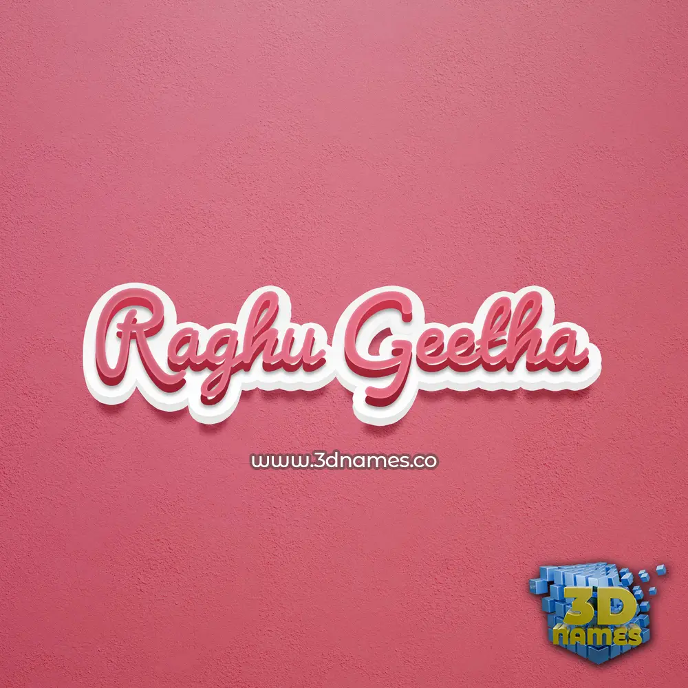 raghu geetha in Red Scribble style - 3D name wallpaper