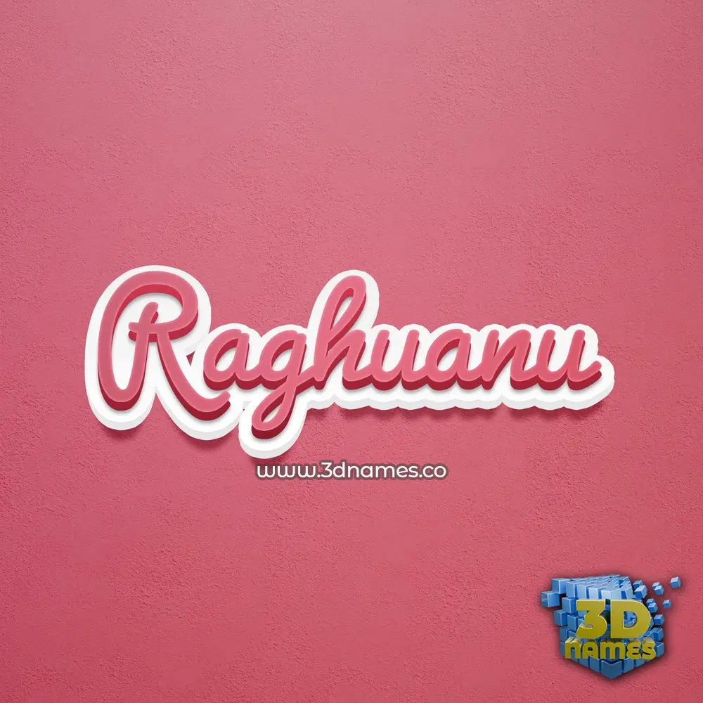 raghuanu in Red Scribble style - 3D name wallpaper