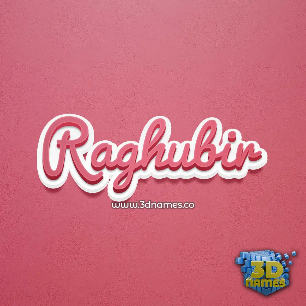 raghubir in Red Scribble style - 3D name wallpaper