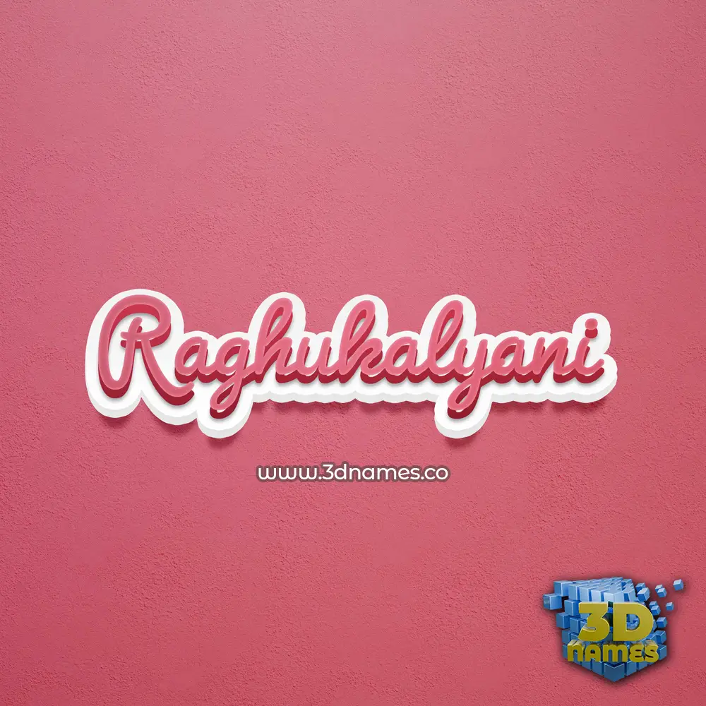 raghukalyani in Red Scribble style - 3D name wallpaper
