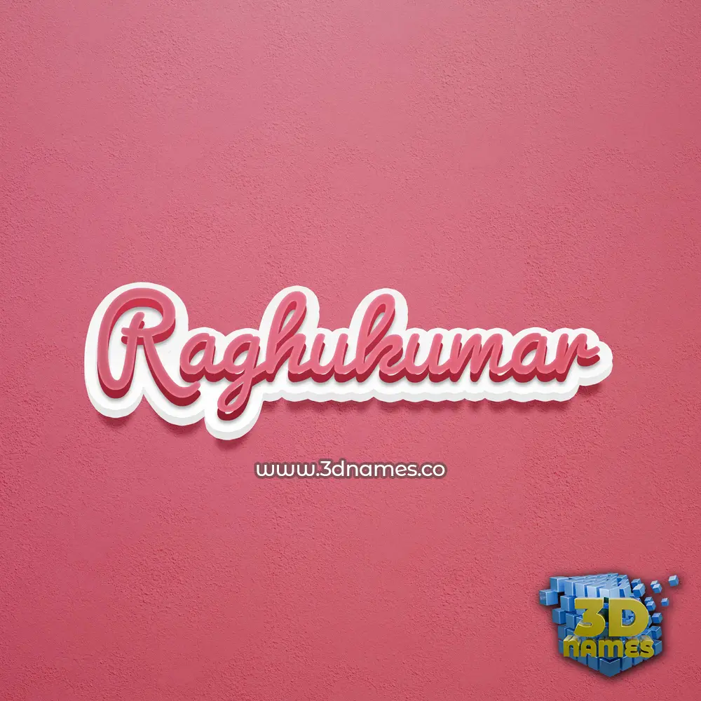 raghukumar in Red Scribble style - 3D name wallpaper