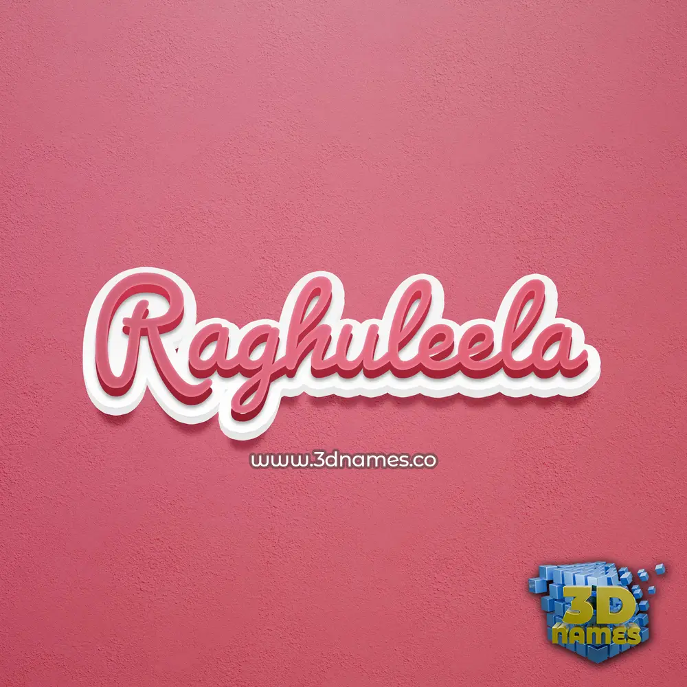 raghuleela in Red Scribble style - 3D name wallpaper