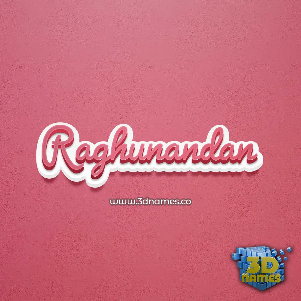 raghunandan in Red Scribble style - 3D name wallpaper