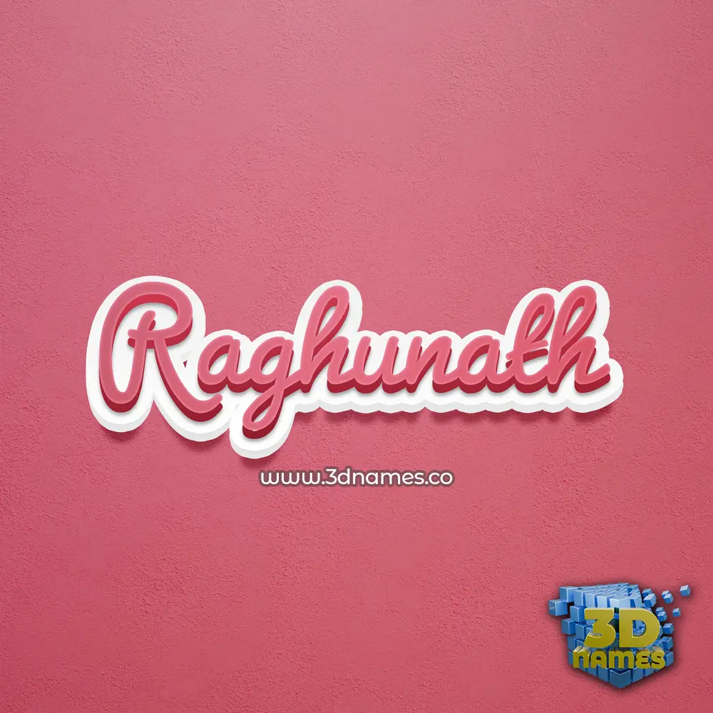 raghunath in Red Scribble style - 3D name wallpaper