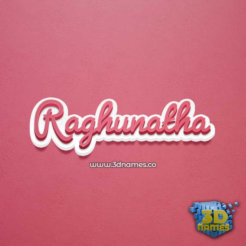 raghunatha in Red Scribble style - 3D name wallpaper