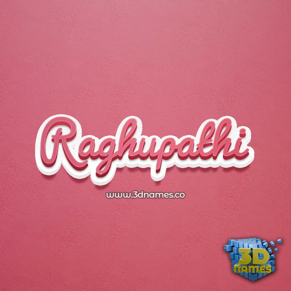 raghupathi in Red Scribble style - 3D name wallpaper