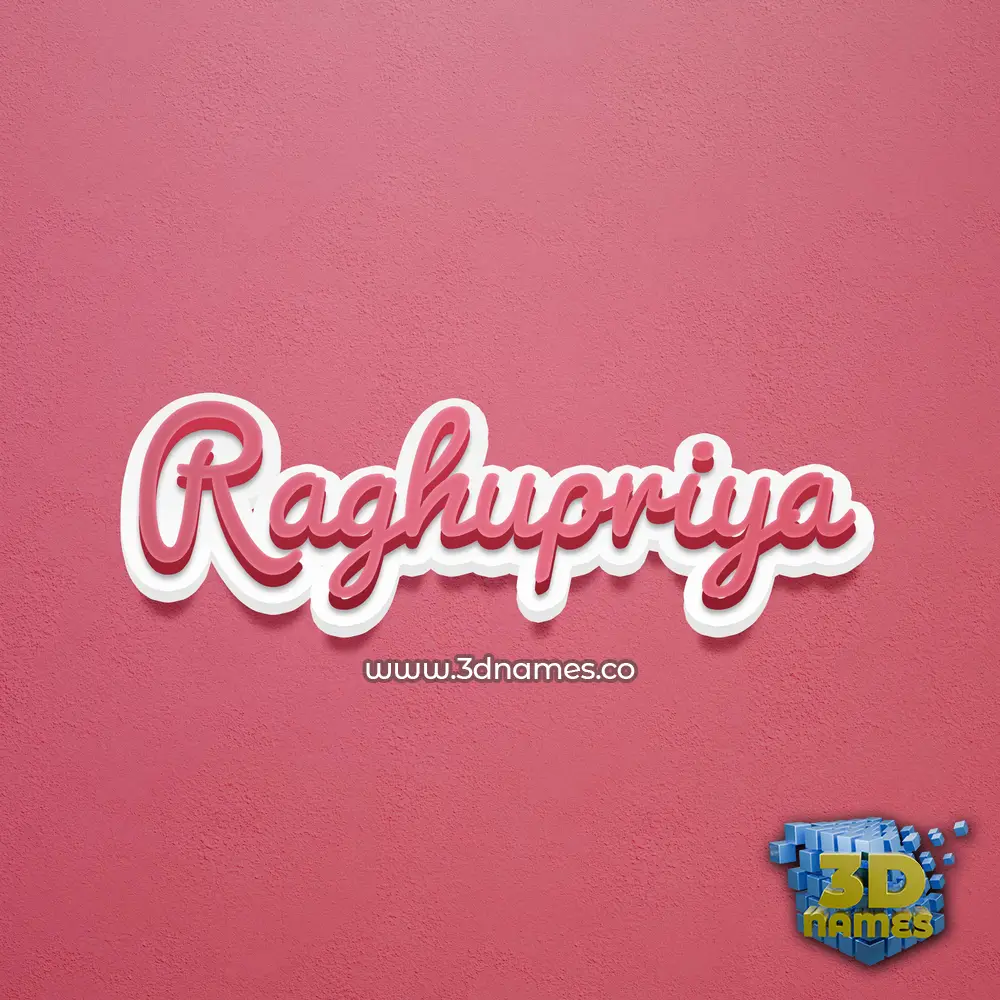 raghupriya in Red Scribble style - 3D name wallpaper