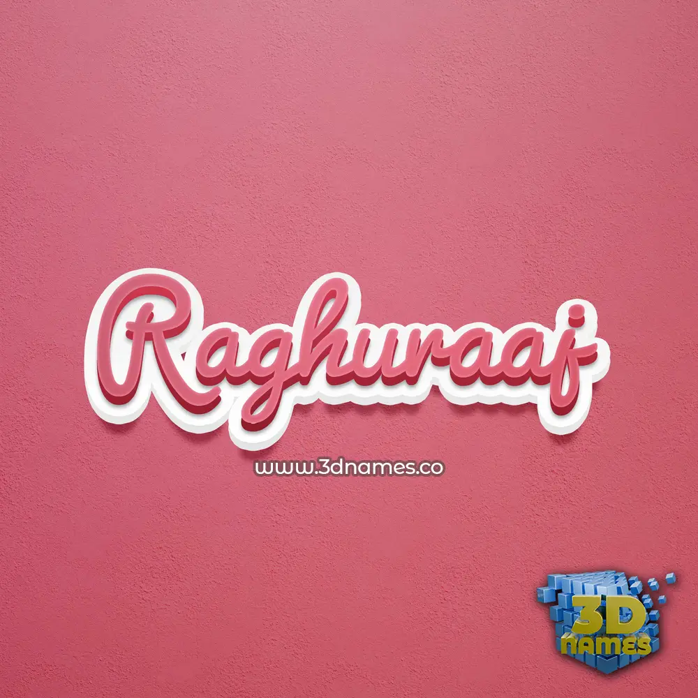 raghuraaj in Red Scribble style - 3D name wallpaper