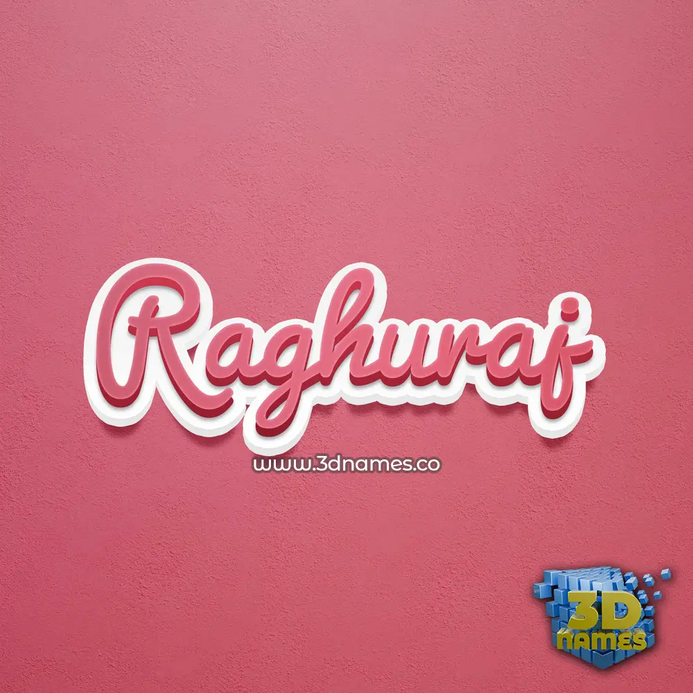 raghuraj in Red Scribble style - 3D name wallpaper