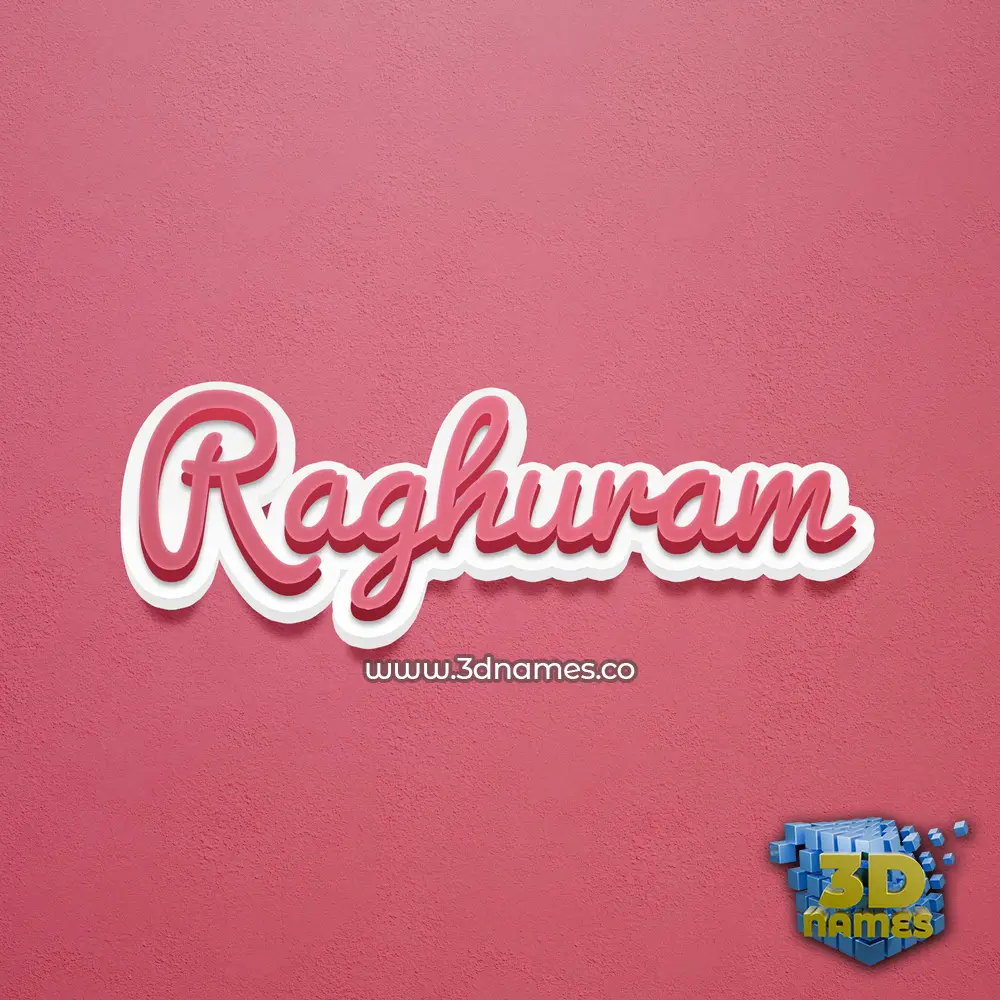 raghuram in Red Scribble style - 3D name wallpaper
